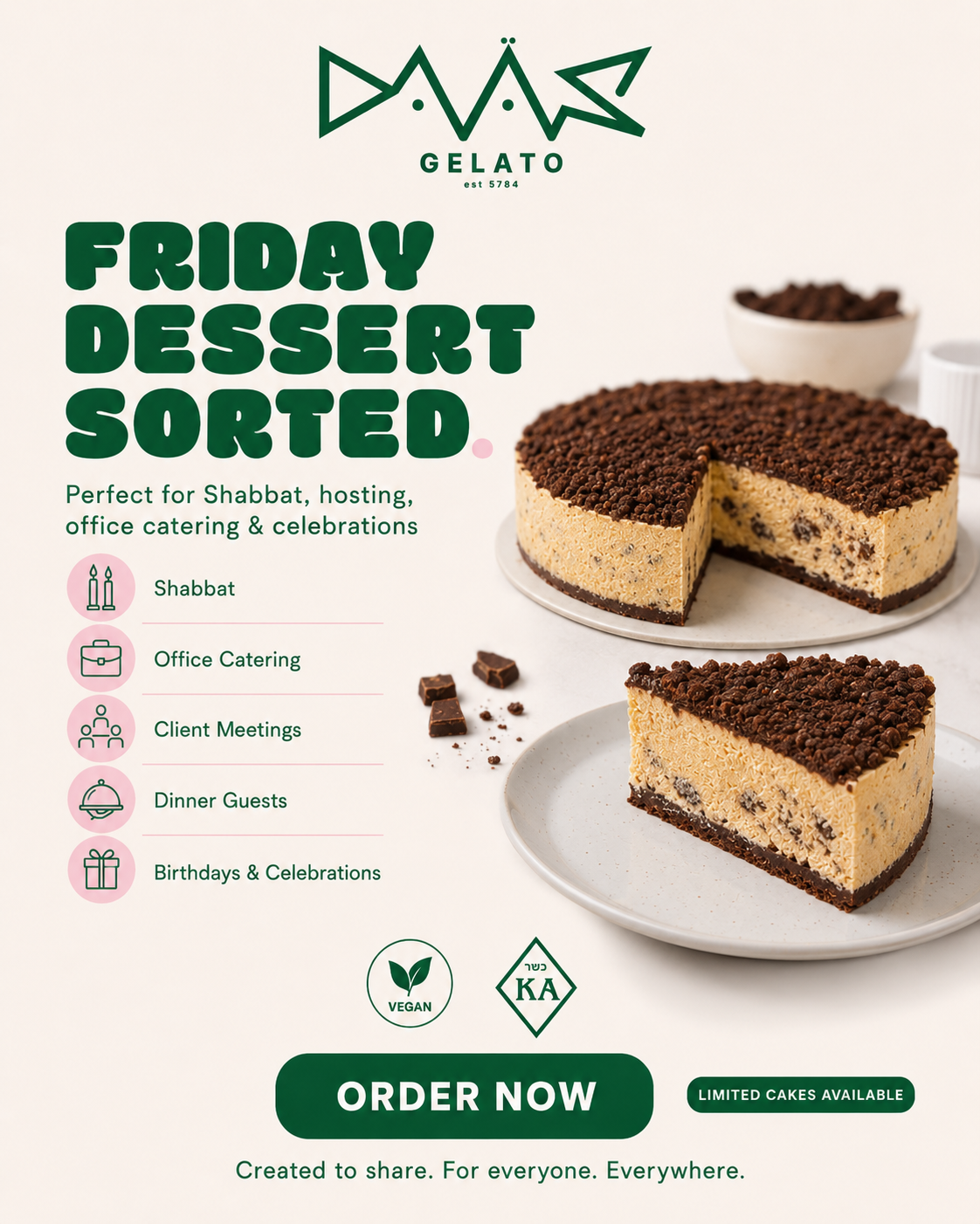Late Mail Gelato Cake — Friday Delivery